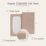 Crib Sheets – Organic Cotton Muslin Fitted Crib Sheet (Natural Stripe)