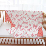 Pink Bow Baby Blanket for Girls
