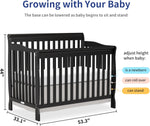 Baby Crib 5-In-1 Convertible, Wooden Cribs Converts to Toddler Bed