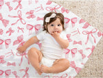 Pink Bow Baby Blanket for Girls