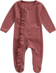 Pumpkin Baby Girl Boy Footie Romper One Piece Jumpsuit Sleeper Infant Clothes