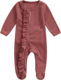 Pumpkin Baby Girl Boy Footie Romper One Piece Jumpsuit Sleeper Infant Clothes