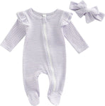 Pumpkin Baby Girl Boy Footie Romper One Piece Jumpsuit Sleeper Infant Clothes