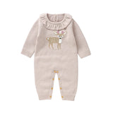 Baby Girl Knit Deer Romper