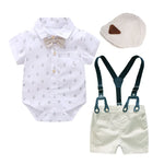 Formal Wedding Clothing Sets for Baby Boy Outfit Infant 3 6 12 18 24M Bodysuit Suspender Suit Toddler Kid Birthday Party Costume