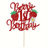 1st Birthday Strawberry Cake Topper