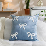 Velvet Bow Cushion Cover – Luxury Decorative St Valentines Pillow for Cozy Modern Homes