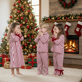Luxury Classic Red & White Striped Christmas Pajamas for Kids