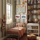 Portofino Stripes Green Nursery Wallpaper - Cozy Nursery