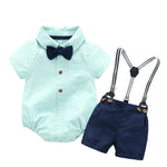 Formal Wedding Clothing Sets for Baby Boy Outfit Infant 3 6 12 18 24M Bodysuit Suspender Suit Toddler Kid Birthday Party Costume