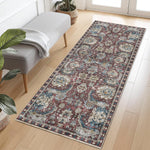 Washable Area Rugs - Perfect for Living Room, Bedroom, Kids Room, Nursery - Stain & Water Resistant Non-Slip, Pet & Child Friendly, Vintage Tribal Area Rugs (Rust, 5' X 7')