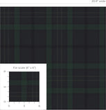 Tailor Plaid Peel and Stick Wallpaper (Dark Blue & Evergreen)