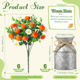 6 Sets Tangerine‌ Orange Centerpieces for Tables 