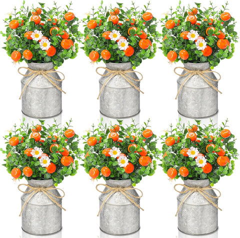 6 Sets Tangerine‌ Orange Centerpieces for Tables 
