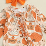 Pumpkin Baby Girl Boy Footie Romper One Piece Jumpsuit Sleeper Infant Clothes