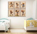 6Pcs Teddy Bear Sports Wall Posters