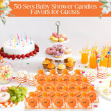 50 Sets Little Cute Baby Shower Candles Favors for Guests 