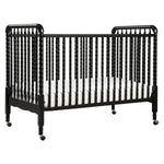 Jenny Lind 3-In-1 Convertible Crib in Ebony, Removable Wheels, Greenguard Gold Certified