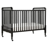 Jenny Lind 3-In-1 Convertible Crib in Ebony, Removable Wheels, Greenguard Gold Certified