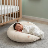 Bear Print Nursing Pillow: Crescent Moon Baby Support Cushion