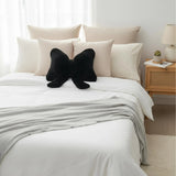 Plush Bow Pillow for Glam, Girly Bedrooms Pink White Black Bow Cushion
