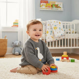 Silly Goose Kids Knit Sweater – Embroidered Goose Pullover | Cozy Cotton Knit Jumper | Toddler & Baby Gift