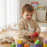 Silly Goose Kids Knit Sweater – Embroidered Goose Pullover | Cozy Cotton Knit Jumper | Toddler & Baby Gift