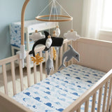 Whale Baby Mobile – Handmade Felt Crib Mobile under the Sea Coastal Nursery Decor Whale Baby Nursery Handmade Wool Felt Wood Hoop