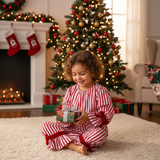 Luxury Classic Red & White Striped Christmas Pajamas for Kids