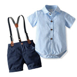 Formal Wedding Clothing Sets for Baby Boy Outfit Infant 3 6 12 18 24M Bodysuit Suspender Suit Toddler Kid Birthday Party Costume