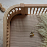 Crib Sheets – Organic Cotton Muslin Fitted Crib Sheet (Natural Stripe)