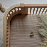 Crib Sheets – Organic Cotton Muslin Fitted Crib Sheet (Natural Stripe)