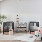 Jenny Lind 3-In-1 Convertible Crib in Ebony, Removable Wheels, Greenguard Gold Certified