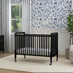 Jenny Lind 3-In-1 Convertible Crib in Ebony, Removable Wheels, Greenguard Gold Certified