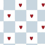 French Heart Check Wallpaper 