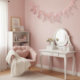 Pink Bow Garland Baby Shower Decor, Nursery Wall Decor for Baby Girl, Coquette Bow Decoration, Girly Room Decor