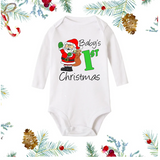 Newborn Baby White Long Sleeve Romper for Christmas