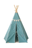 Blue Linen Teepee Tent with Garland