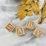 4Pcs Wooden Letters Nursery Blocks 