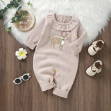 Baby Girl Knit Deer Romper