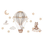 Hot Air Balloon Animals Wall Stickers