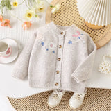 Flower Embroidery Girls Cardigan