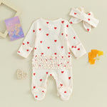 Baby Girls Hearts Ruffle Jumpsuit