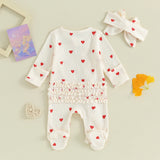 Baby Girls Hearts Ruffle Jumpsuit