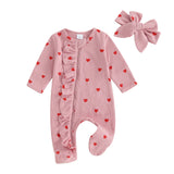 Baby Girls Hearts Ruffle Jumpsuit