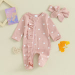 Baby Girls Hearts Ruffle Jumpsuit