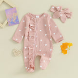 Baby Girls Hearts Ruffle Jumpsuit
