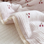 Cherry Muslin Crib Bedding and Pillow Set