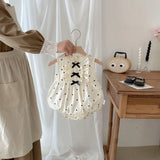 Polka Dot Ruffled Sleeveless Baby Romper 