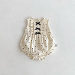 Polka Dot Ruffled Sleeveless Baby Romper 